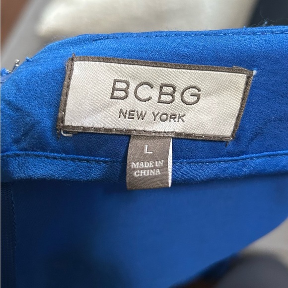 NWOT BCBG New York Blue Sarong Midi Wrap Skirt with Front Slit | Size: L - Picture 5 of 5